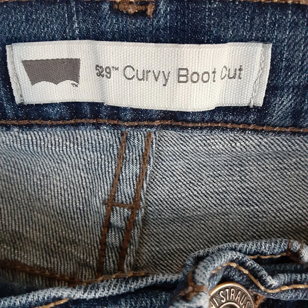 Levis 529 Curvy Bootcut Jeans Womens Medium Wash Blue Denim Pants Sz 16 - Picture 8 of 15